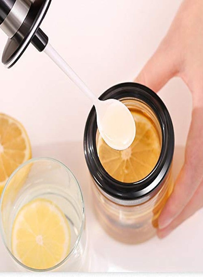 Meetzone برطمان تخزين الطعام والتوابل المصنوع من زجاج البوروسيليكات من ميتزون مع ملعقة وبرطمان تخزين الطعام مع فرشاة (250 مل، متعدد الألوان) - Image 2